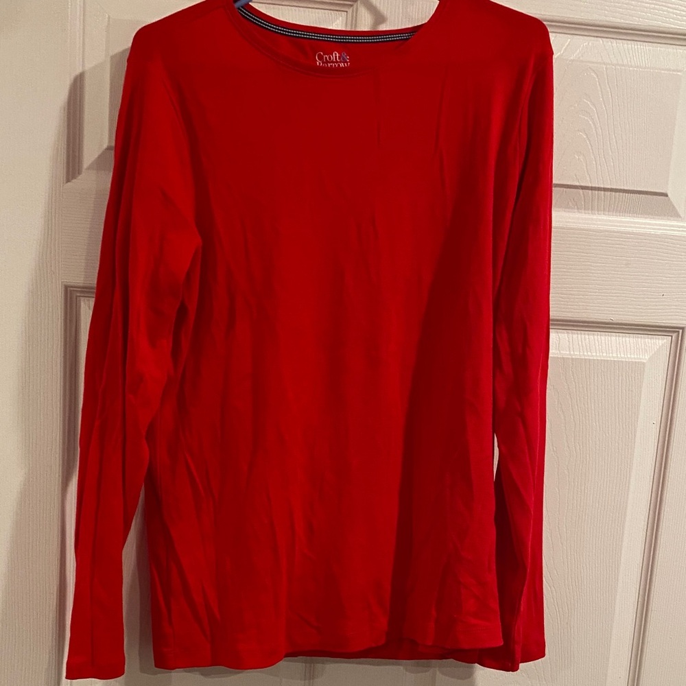 Croft & Barrow Bold Red Long Sleeve Top